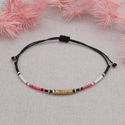 Simple Ethnic Style Couple Rice Beads Hand-woven Beaded Small Bracelet