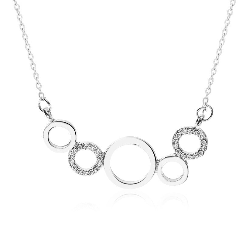 New Circle Pendant Alloy Diamond Necklace