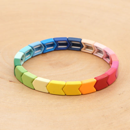 Fashion Couple Rainbow Enamel Alloy Bracelet