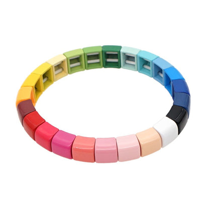 Fashion Couple Rainbow Enamel Alloy Bracelet