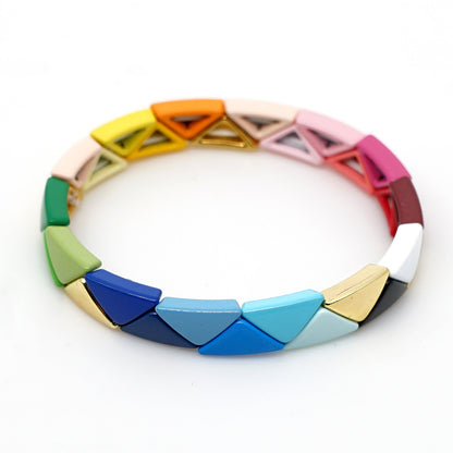 Fashion Couple Rainbow Enamel Alloy Bracelet