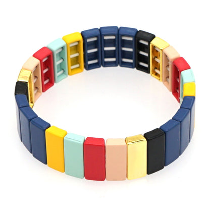 Fashion Couple Rainbow Enamel Alloy Bracelet