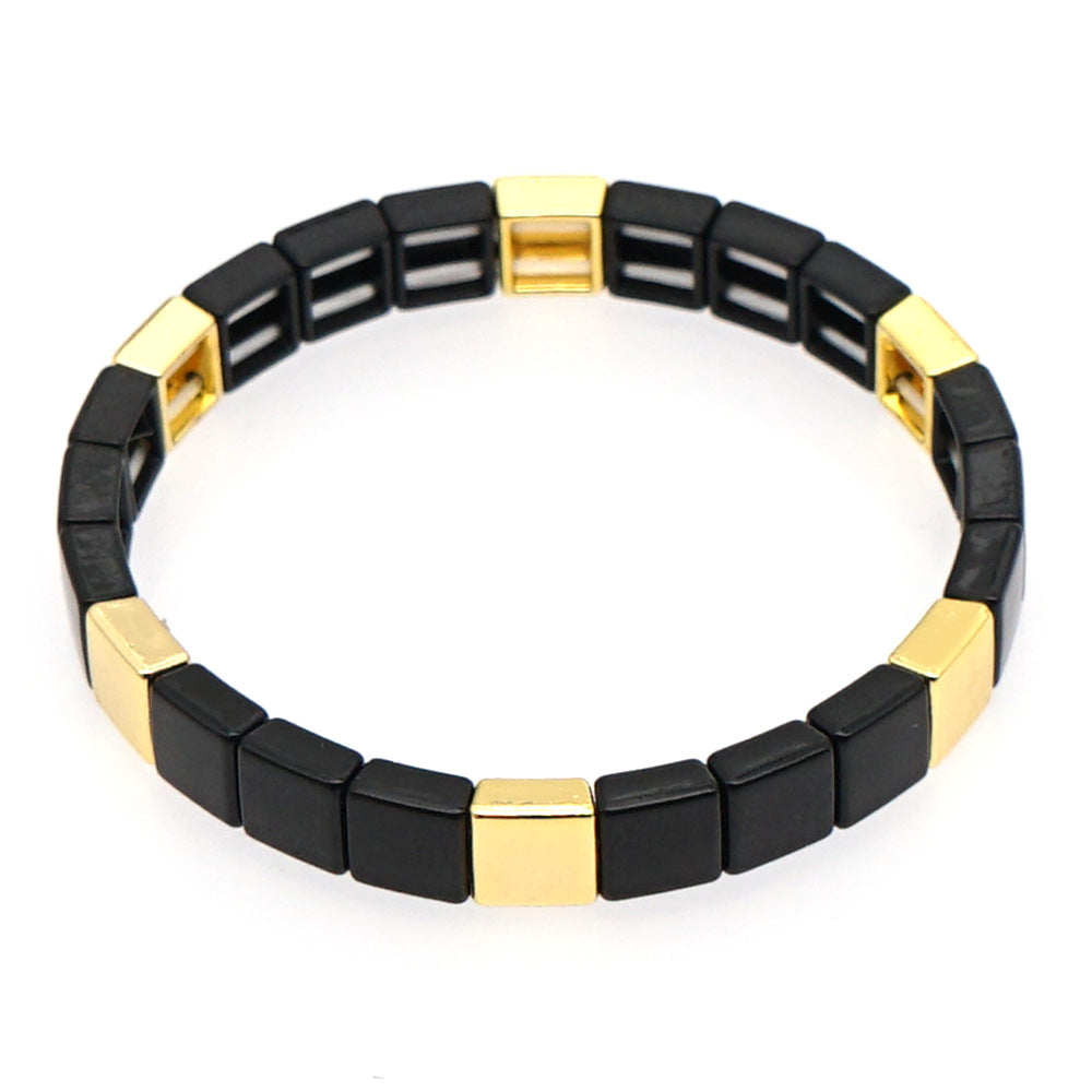 Fashion Couple Rainbow Enamel Alloy Bracelet