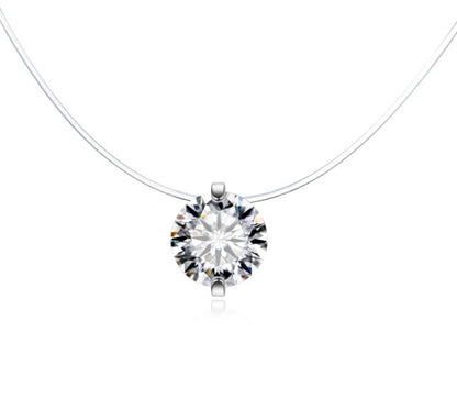 Fashion Variety Of Transparent Zircon Invisible Necklace