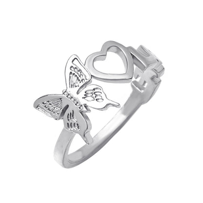 Fashion Hollow Butterfly Heart Ring