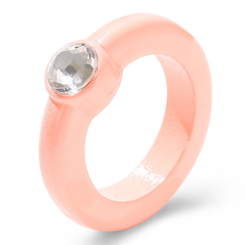 Simple Candy Color Acrylic Ring Wholesale