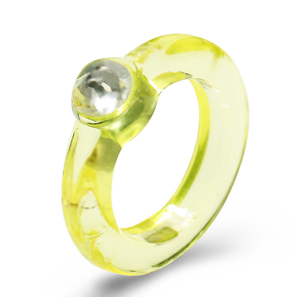 Simple Candy Color Acrylic Ring Wholesale