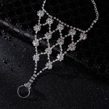 Ethnic Style Hollow Butterfly Flower Leaf Diamond Anklet