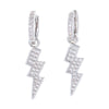 Fashion Color Zircon Lightning Copper Earrings