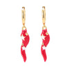 Korean Dripping Oil Multicolor Small Pepper Copper Earrings