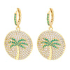 Fashion Coconut Tree Full Diamond Copper Earrings