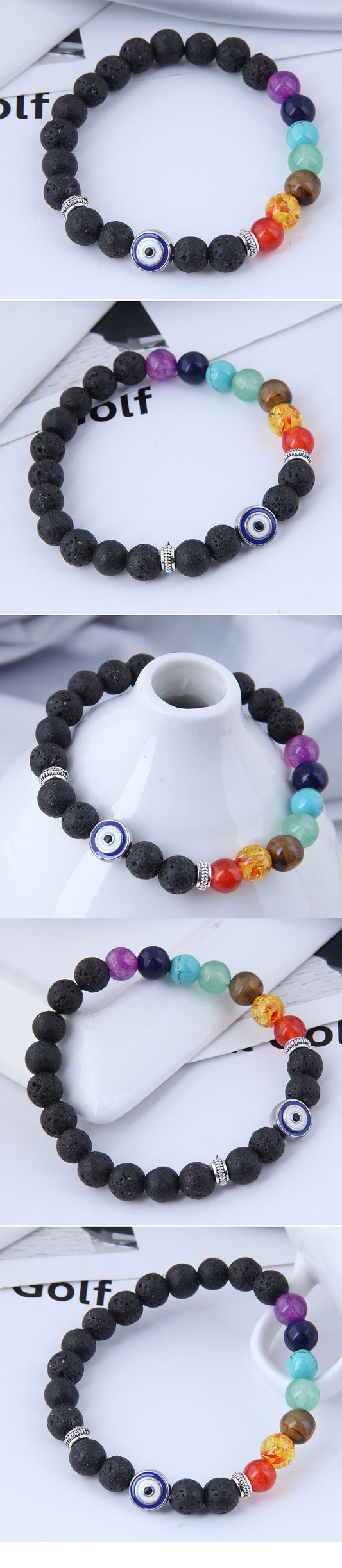 Retro Demon Eye Stone Glass Bracelet