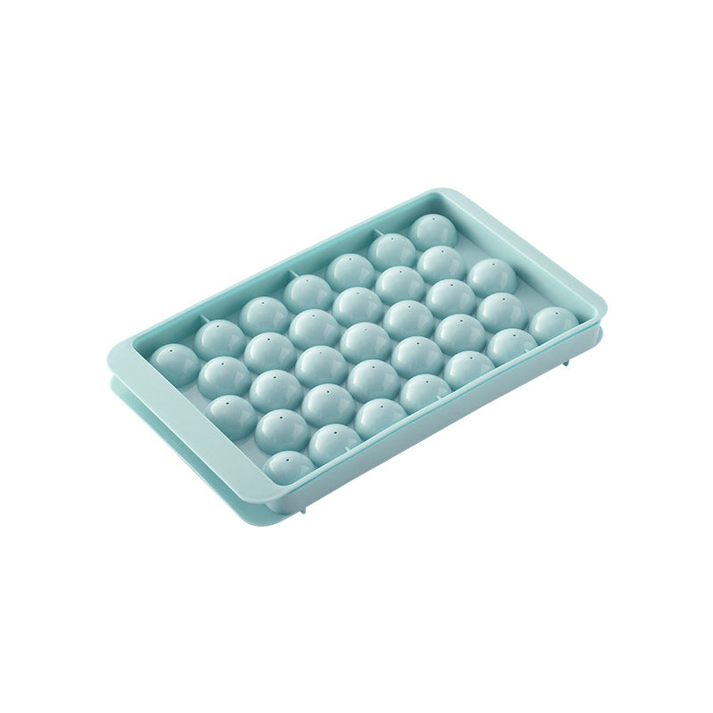 Fashion Round Ice Tray With Lid Plastic Ice Cube Mold