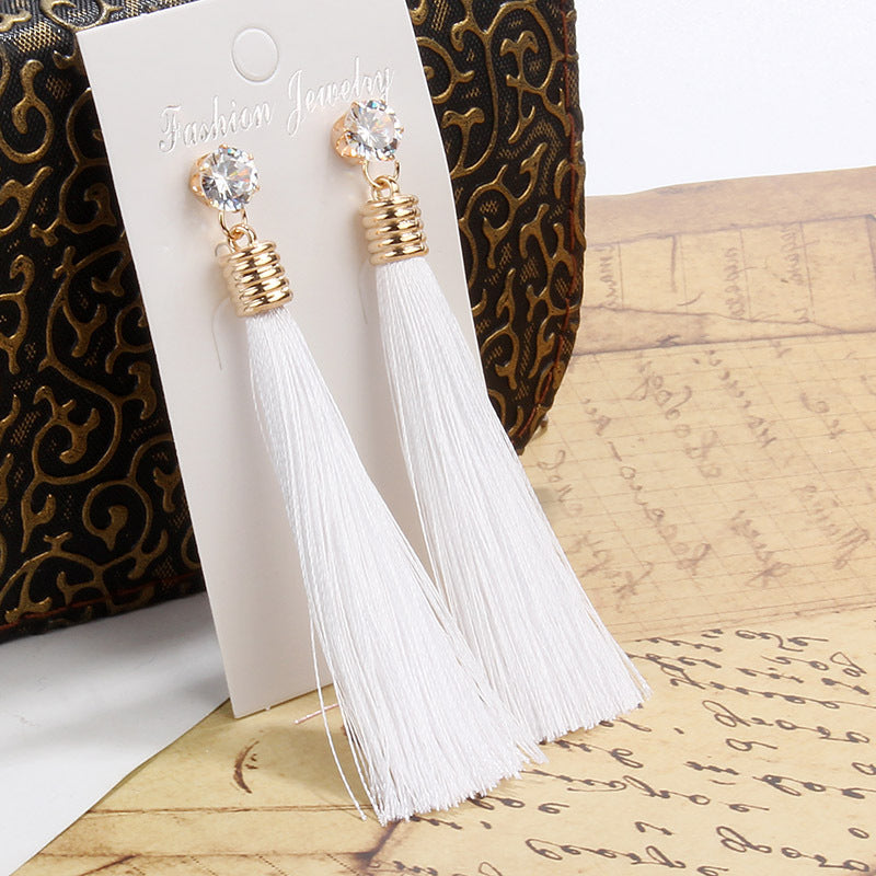 Fashion Tassel Plating Alloy No Inlaid Earrings