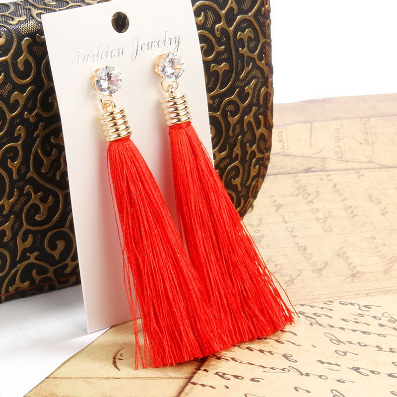 Fashion Tassel Plating Alloy No Inlaid Earrings