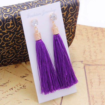 Fashion Tassel Plating Alloy No Inlaid Earrings