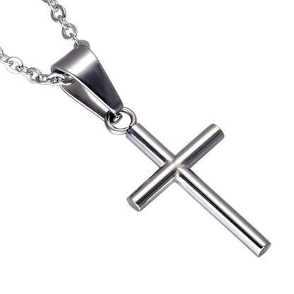 Vintage Style Streetwear Cross Stainless Steel Pendant Necklace