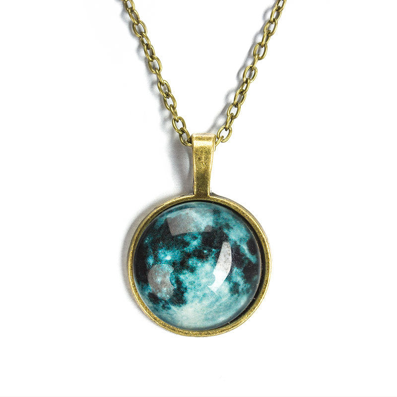 Gooddiy Universe Starry Sky Gem Luminous Pendant Necklace Wholesale Jewelry