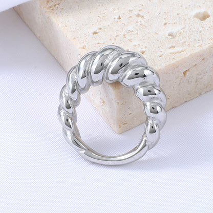 Wholesale Jewelry Retro Titanium Steel Casting Twist Ring Gooddiy