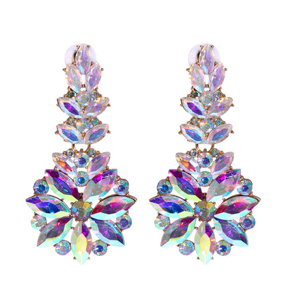 Gooddiy Jewelry Wholesale Fashion Geometric Inlaid Colorful Diamond Earrings