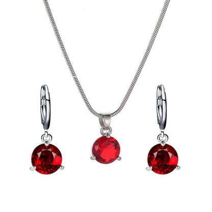 Gooddiy Fashion Geometric Diamond Necklace Earrings Ring Combination Set Wholesale Jewelry