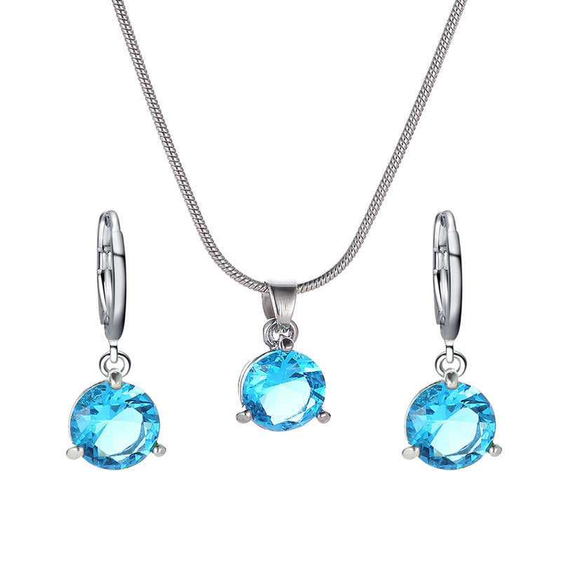 Gooddiy Fashion Geometric Diamond Necklace Earrings Ring Combination Set Wholesale Jewelry