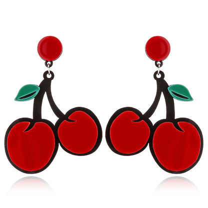 Gooddiy Jewelry Wholesale Simple Fruit Watermelon Strawberry Lemon Cherry Earrings