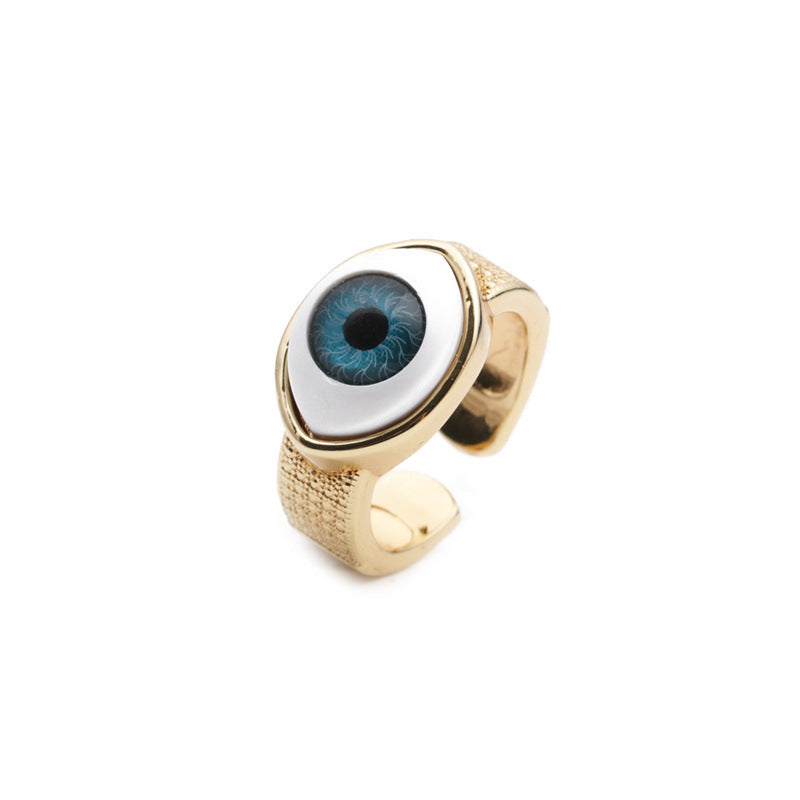 Gooddiy Fashion Eye Micro-inlaid Zircon Copper Open Ring Wholesale Jewelry