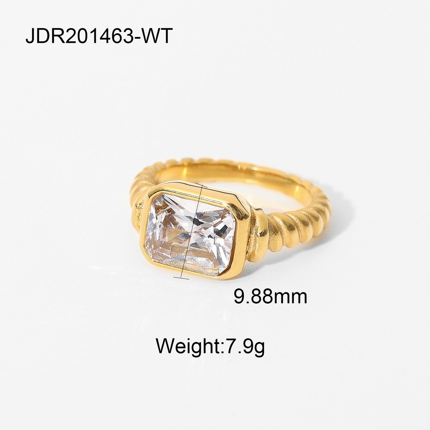 Stainless Steel Zircon Gold Plated