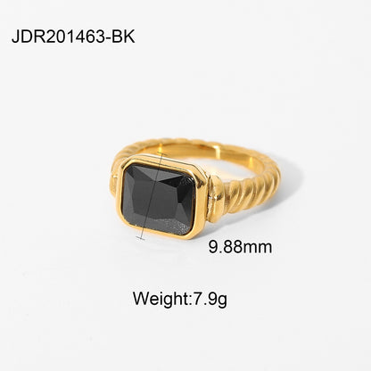Stainless Steel Zircon Gold Plated