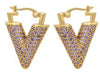 Gooddiy Wholesale Jewelry Colored Micro-inlaid Zircon Inverted Triangle Copper Earrings