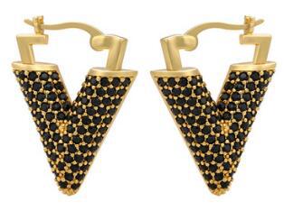 Gooddiy Wholesale Jewelry Colored Micro-inlaid Zircon Inverted Triangle Copper Earrings