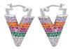 Gooddiy Wholesale Jewelry Colored Micro-inlaid Zircon Inverted Triangle Copper Earrings