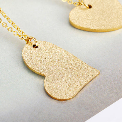 Korean Temperament Love Sandblasting Necklace Simple Fashion Korean Heart-shaped Clavicle Chain