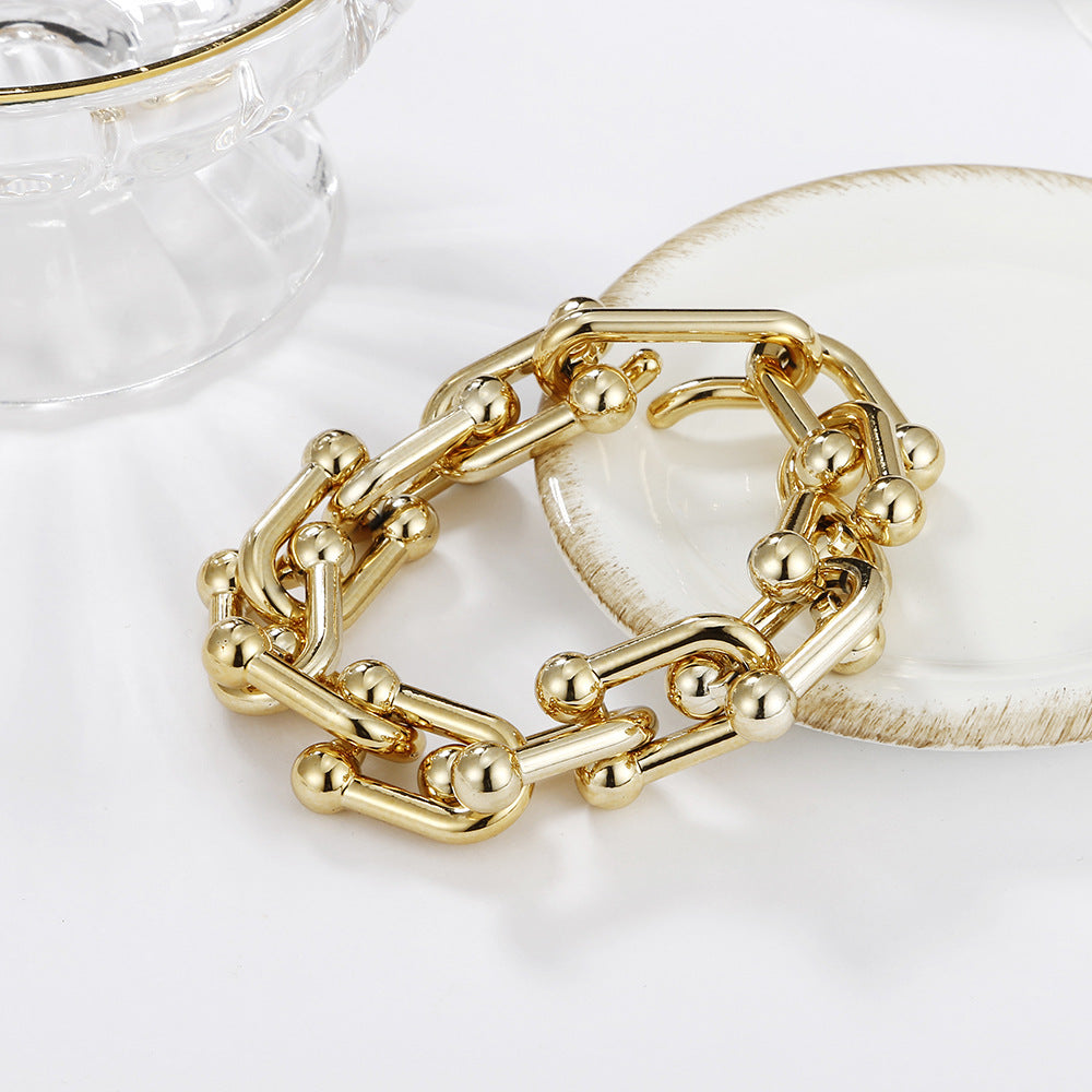 Wholesale Jewelry Fashion U-shaped Stitching Chain Bracelet Gooddiy