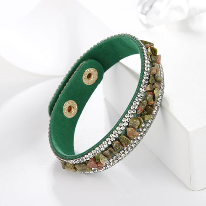 Wholesale Jewelry Retro Multicolor Crushed Stone Inlaid Diamond Bracelet Gooddiy