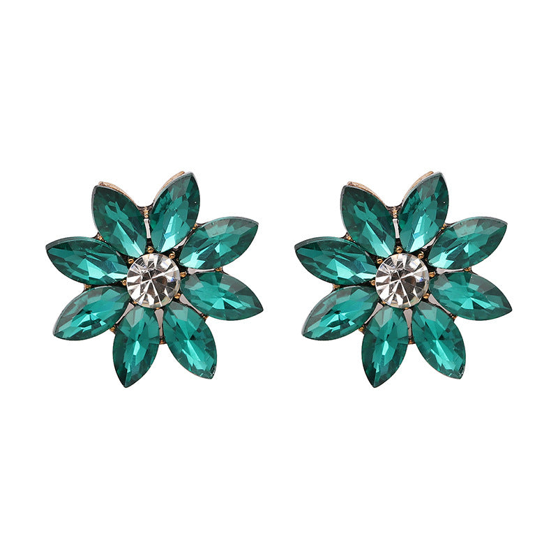 Wholesale Jewelry Diamond-studded Flower-shaped Earrings Gooddiy