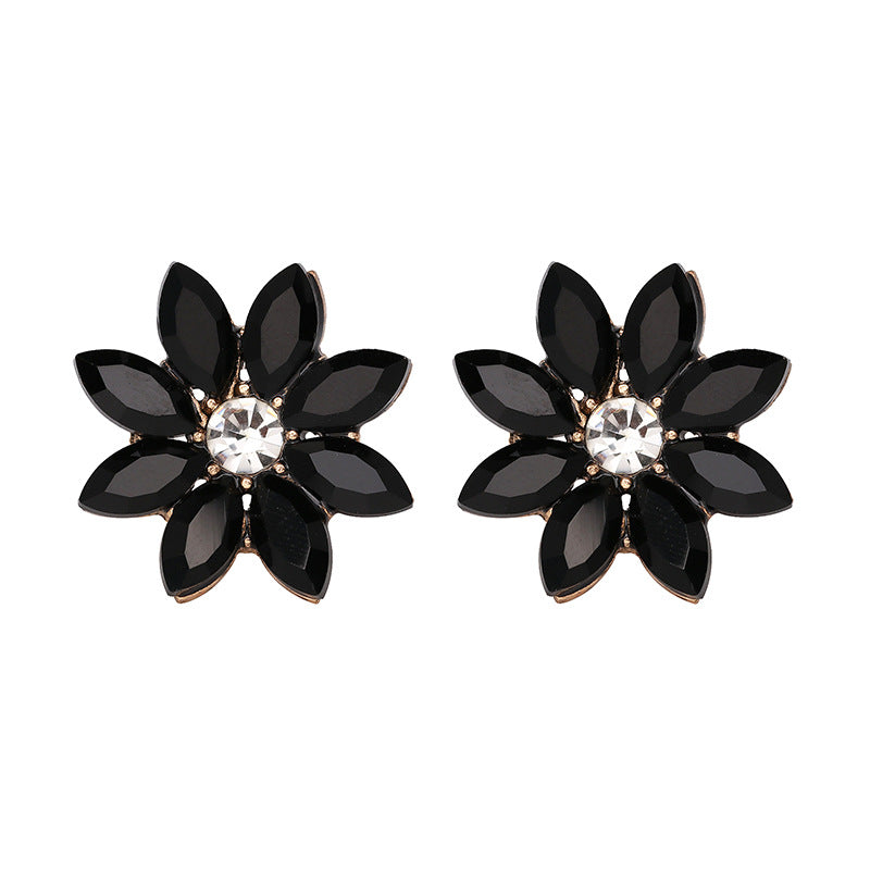 Wholesale Jewelry Diamond-studded Flower-shaped Earrings Gooddiy