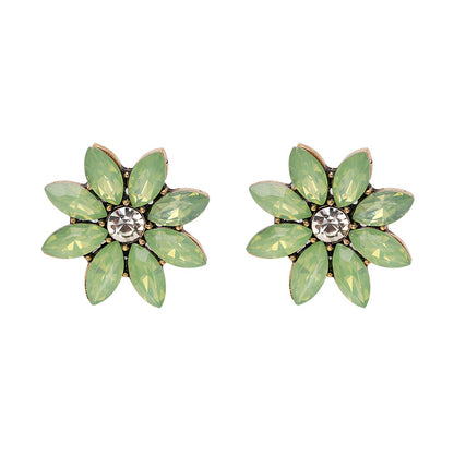 Wholesale Jewelry Diamond-studded Flower-shaped Earrings Gooddiy