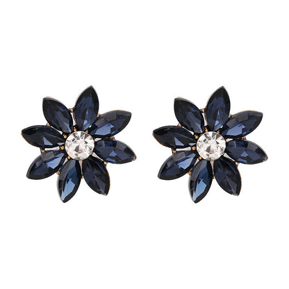 Wholesale Jewelry Diamond-studded Flower-shaped Earrings Gooddiy