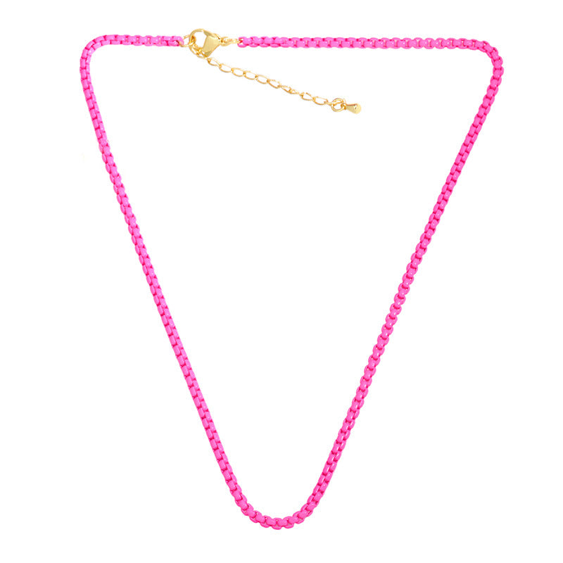 Gooddiy Wholesale Jewelry Bohemian Simple Candy Color Clavicle Chain