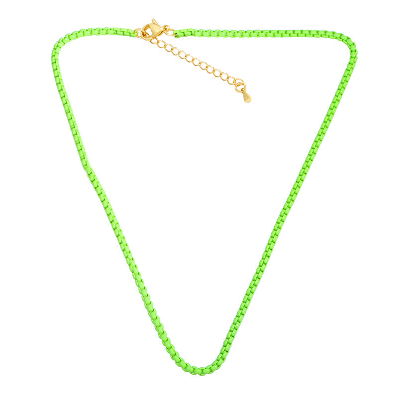 Gooddiy Wholesale Jewelry Bohemian Simple Candy Color Clavicle Chain