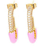 Gooddiy Simple Dripping Oil Diamond-studded Geometric Earrings Wholesale Jewelry