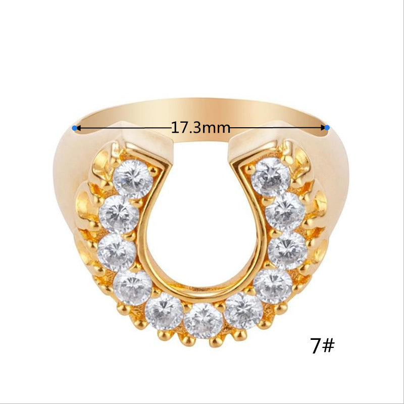 Wholesale Jewelry U-shaped Diamond Copper Ring Gooddiy