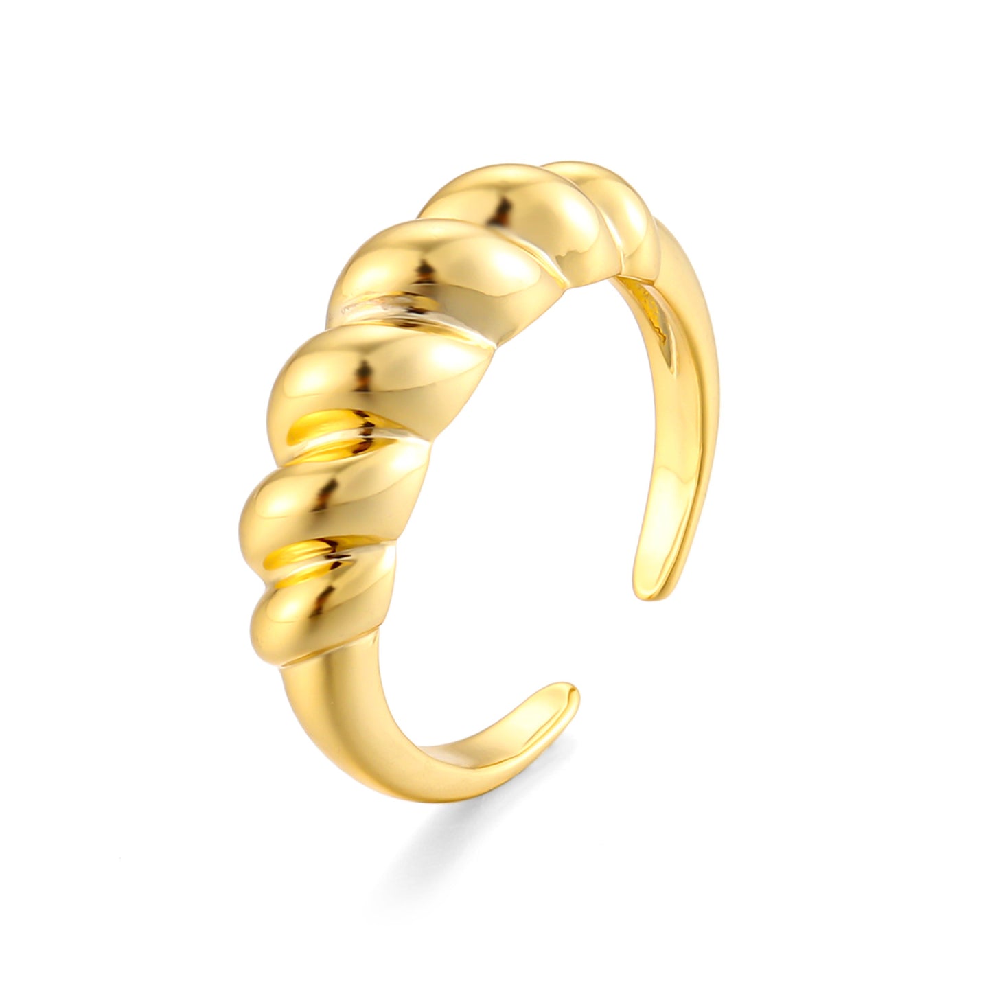 Wholesale Jewelry Croissant Copper Twist Ring Gooddiy