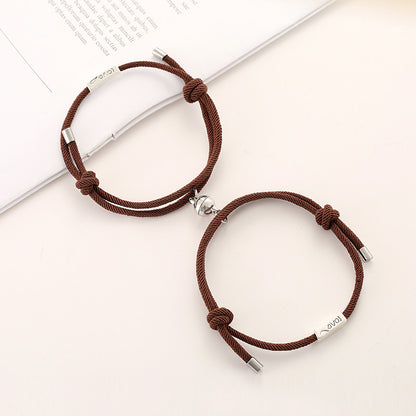 Wholesale Jewelry Rope Alloy Heart Couple Bracelet Gooddiy