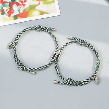 Wholesale Jewelry Couple Magnet Attracts Stainless Steel Bracelet A Pair Of Set Gooddiy