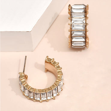 Wholesale Jewelry Geometric Alloy Color Diamond Earrings Gooddiy