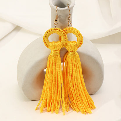 Wholesale Jewelry Bohemian Tassel Long Multicolor Earrings Gooddiy