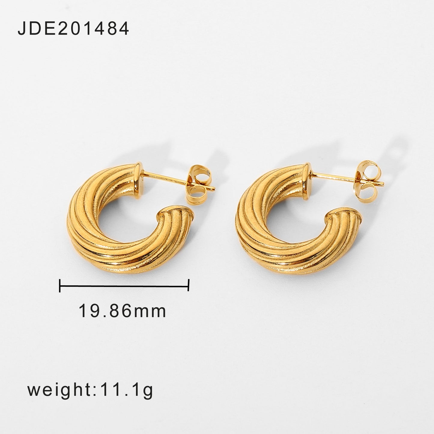 Gooddiy Wholesale Jewelry Fashion 18k Gold-plated Stainless Steel Twisted Earrings